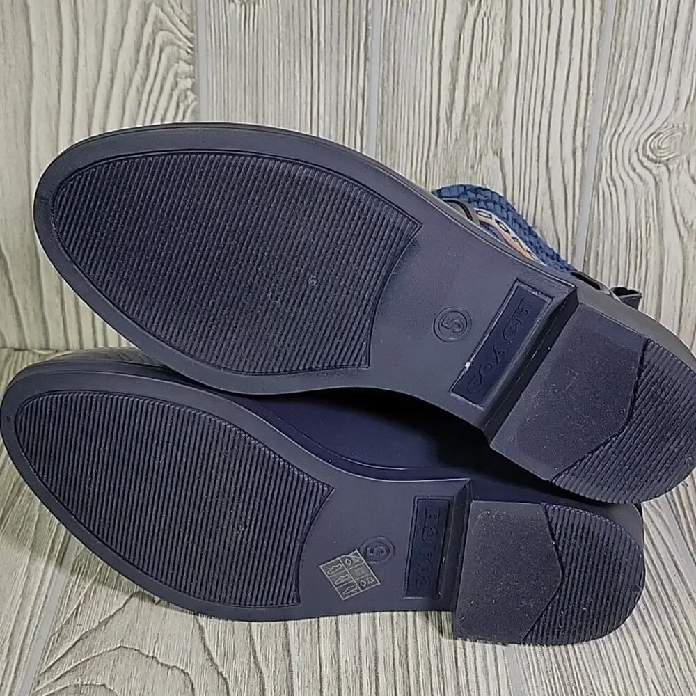 Coach Rivington Logo Navy Blue Rain Boots Womens Size 5 New - Picture 8 of 14